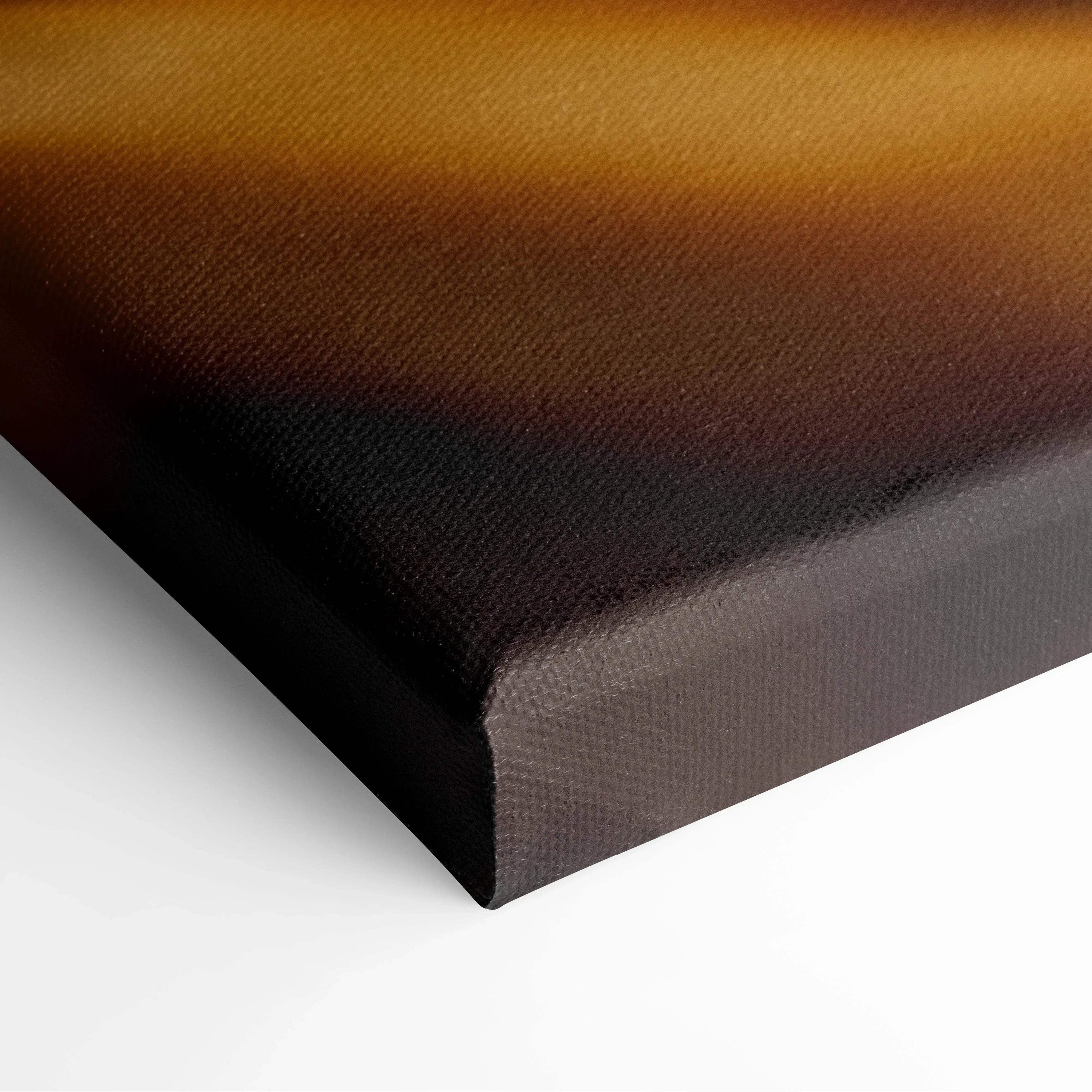 Close-up of stretched canvas wall art with vibrant colors and textured fabric surface for decor.