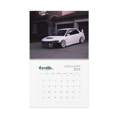 A Mitsubishi Evo a driveway as the January Image for a 2025 Car Calendar