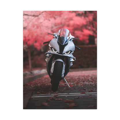 BMW S1000RR Motorcycle Wrapped Canvas Print #001 - Throttle Designs