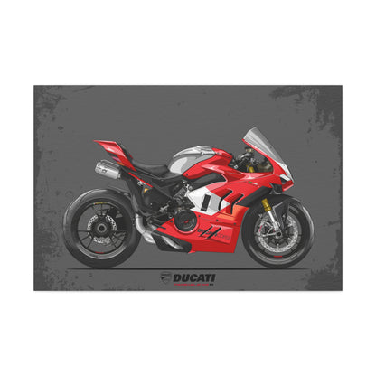 Ducati V4R Motorcycle Wrapped Canvas Print #001 - Throttle Designs