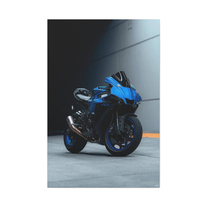 Yamaha R1 Motorcycle Wrapped Canvas Print #001 - Throttle Designs