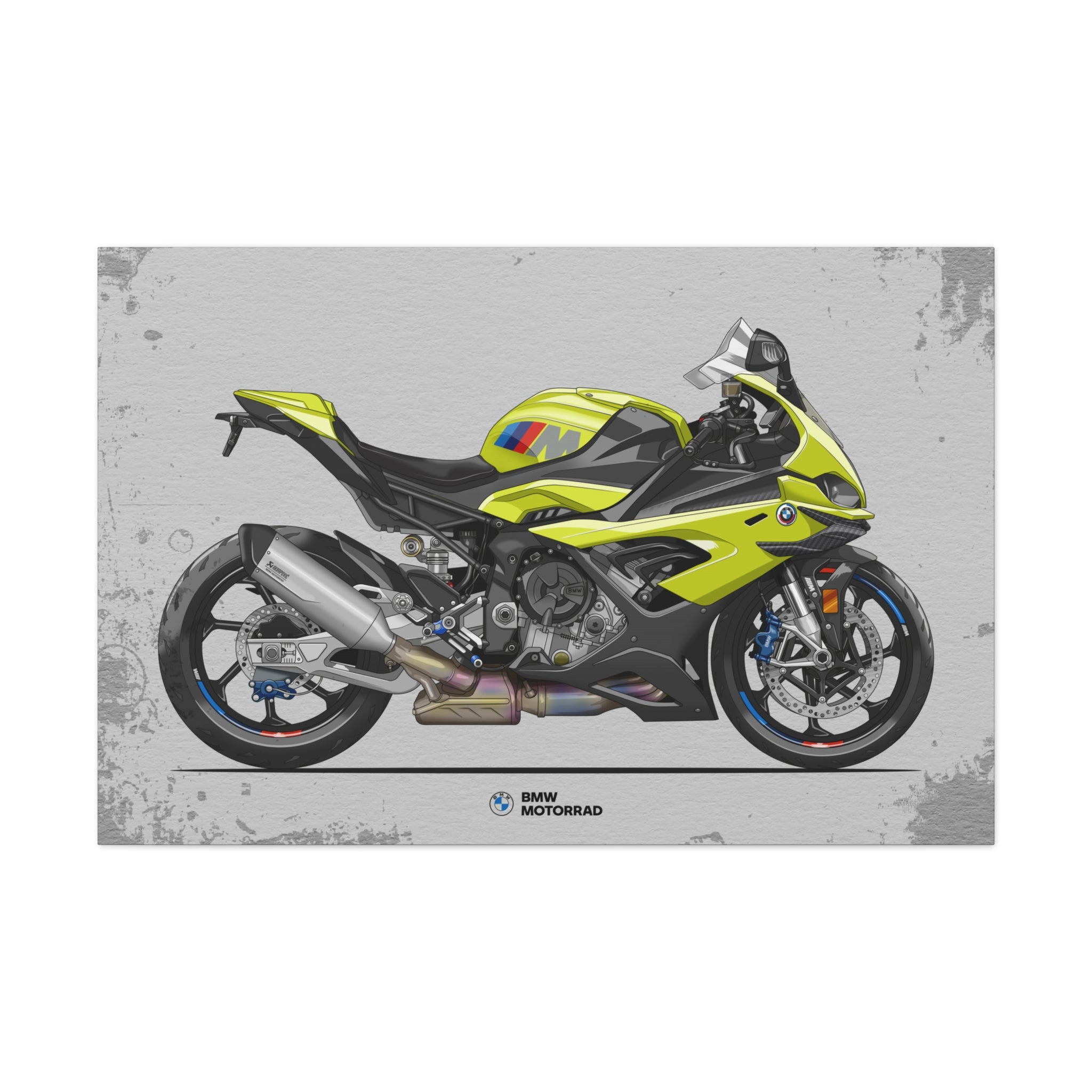 BMW M1000RR 50 Years M Anniversary Edition Wrapped Canvas Print #001 - Throttle Designs