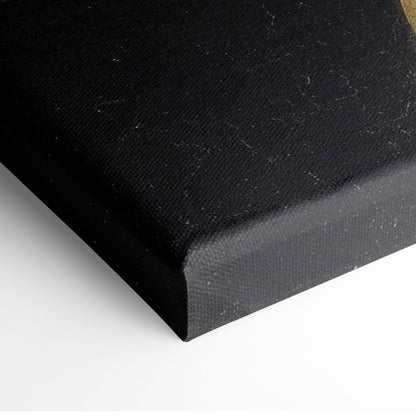 Black canvas print of Girl With A Pearl Earring by Johannes Vermeer, textured worn surface