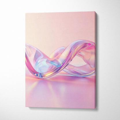 Vibrant abstract digital art with swirling pink and purple hues on canvas wall art.