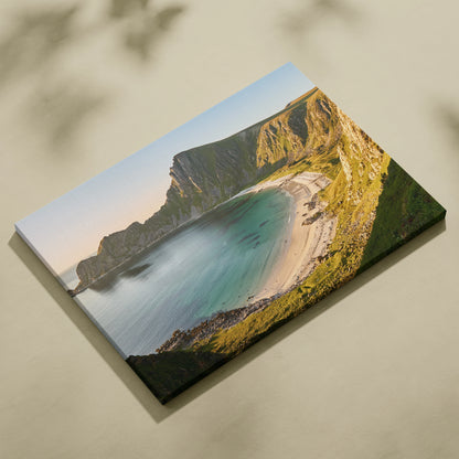 High-Resolution Serene Hidden Beach In Norway Coastal Canvas Wall Art For Home Decor