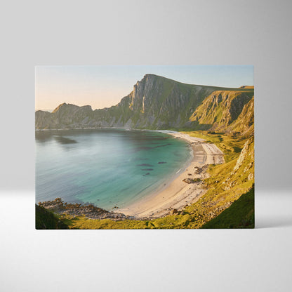 High-Resolution Serene Hidden Beach In Norway Coastal Canvas Wall Art For Home Decor