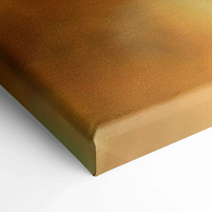 Close-up of textured canvas corner with a printed warm orange and green gradient, ideal for wall art decor.