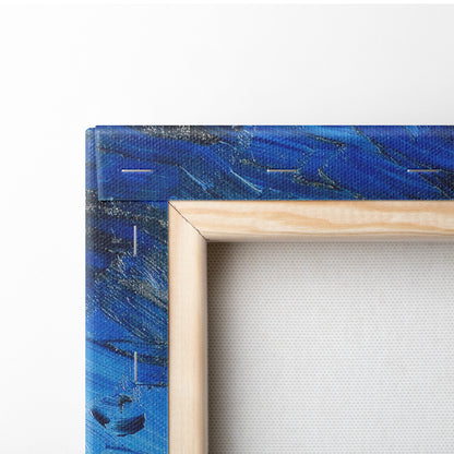 Vincent van Gogh Wheatfield with Crows blue abstract canvas in wooden frame