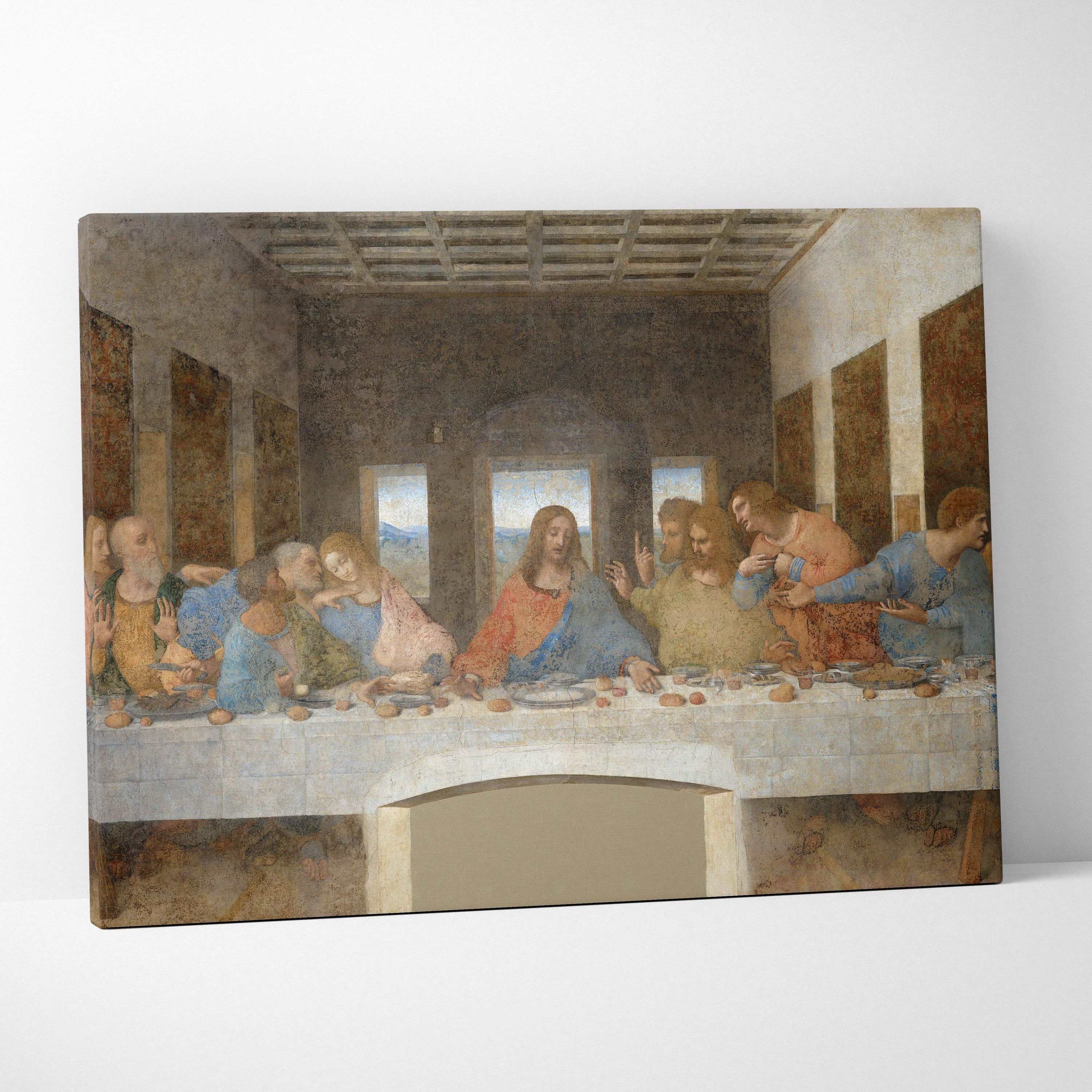 Canvas print of Leonardo da Vincis The Last Supper in warm earth tones