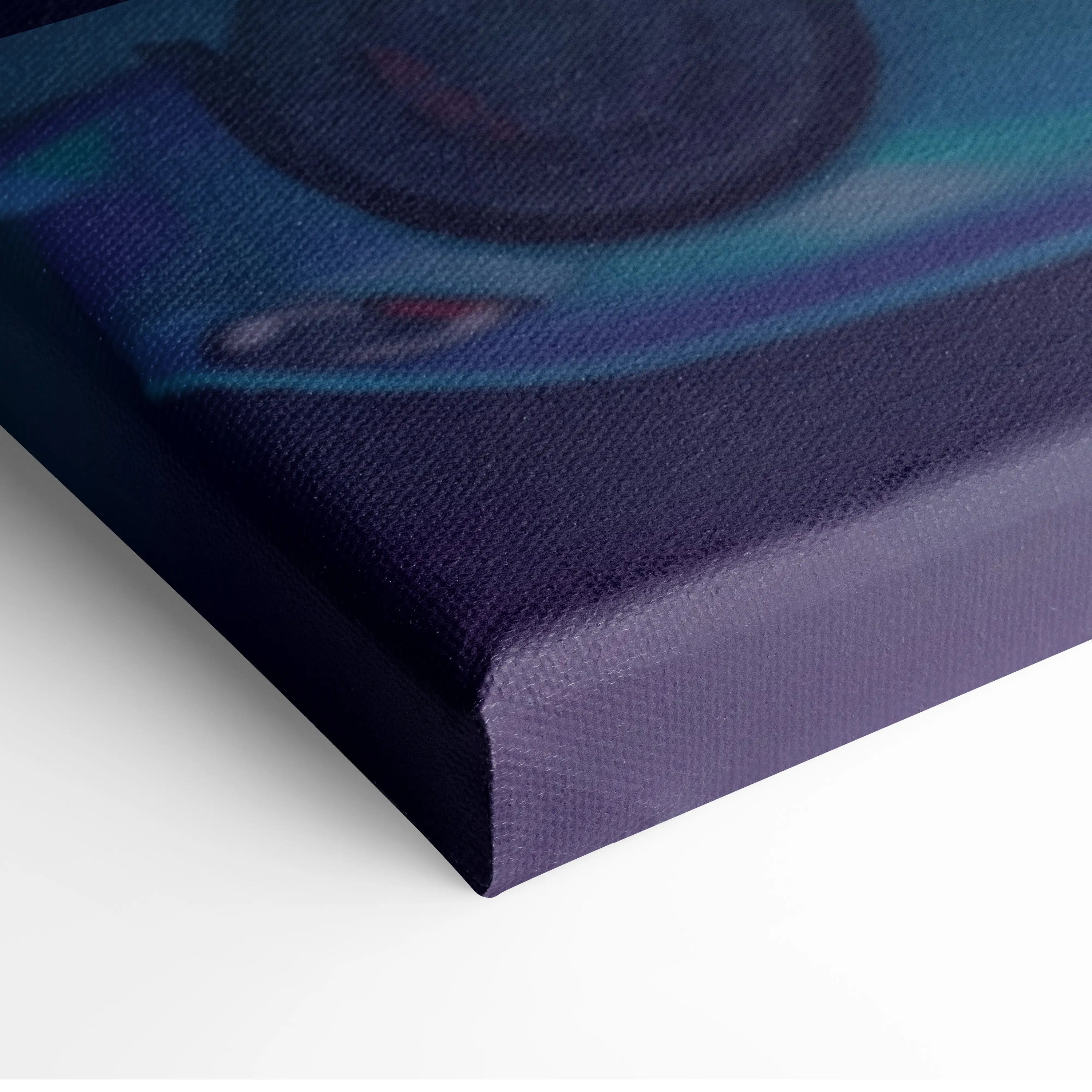 Nissan Z Inspired Teal Purple Canvas Wall Art, Neon Vaporwave JDM Sports Car Artwork for Futuristic City Garage Decor