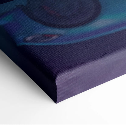 Nissan Z Inspired Teal Purple Canvas Wall Art, Neon Vaporwave JDM Sports Car Artwork for Futuristic City Garage Decor
