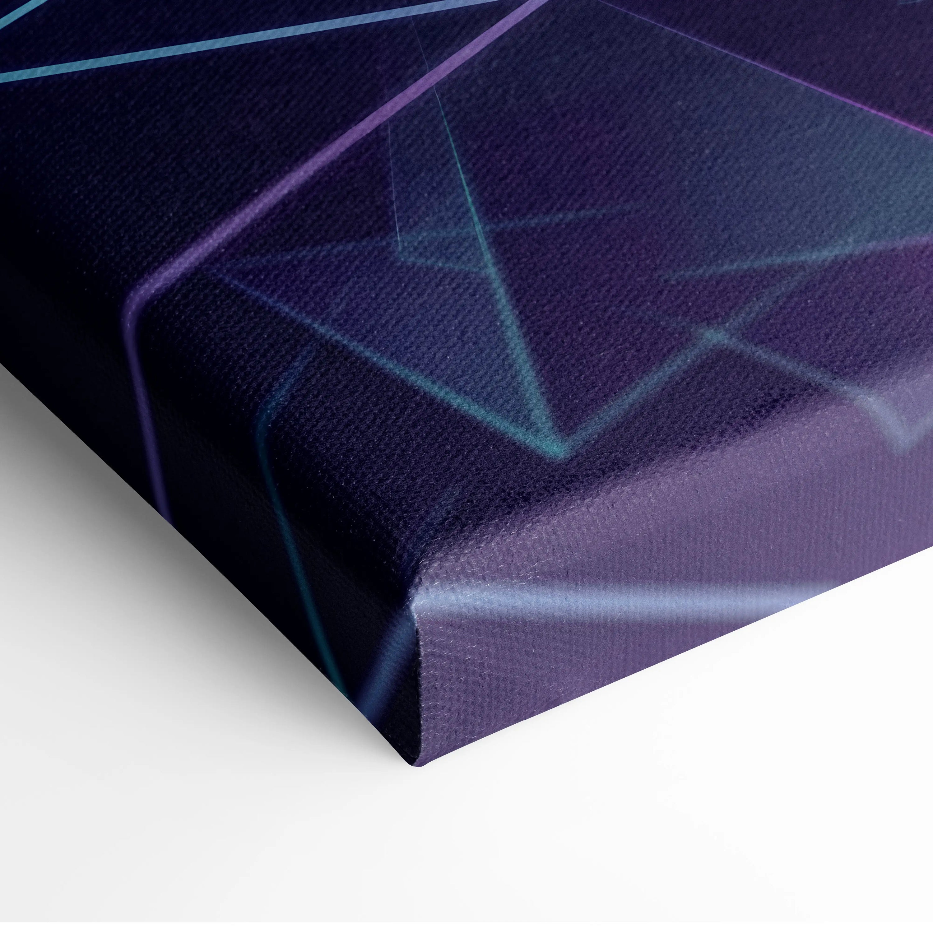 Ford Mustang GTD Inspired Blue Purple Canvas Wall Art Vaporwave Race Car Artwork Neon Grid Garage Decor Retro Futuristic Motorsport Print