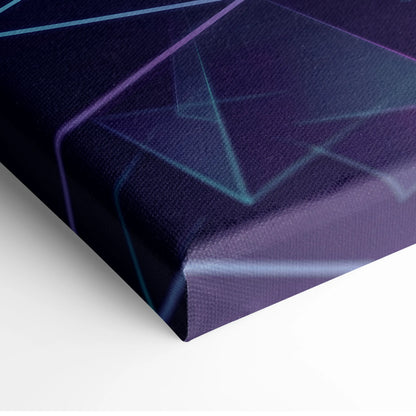 Ford Mustang GTD Inspired Blue Purple Canvas Wall Art Vaporwave Race Car Artwork Neon Grid Garage Decor Retro Futuristic Motorsport Print