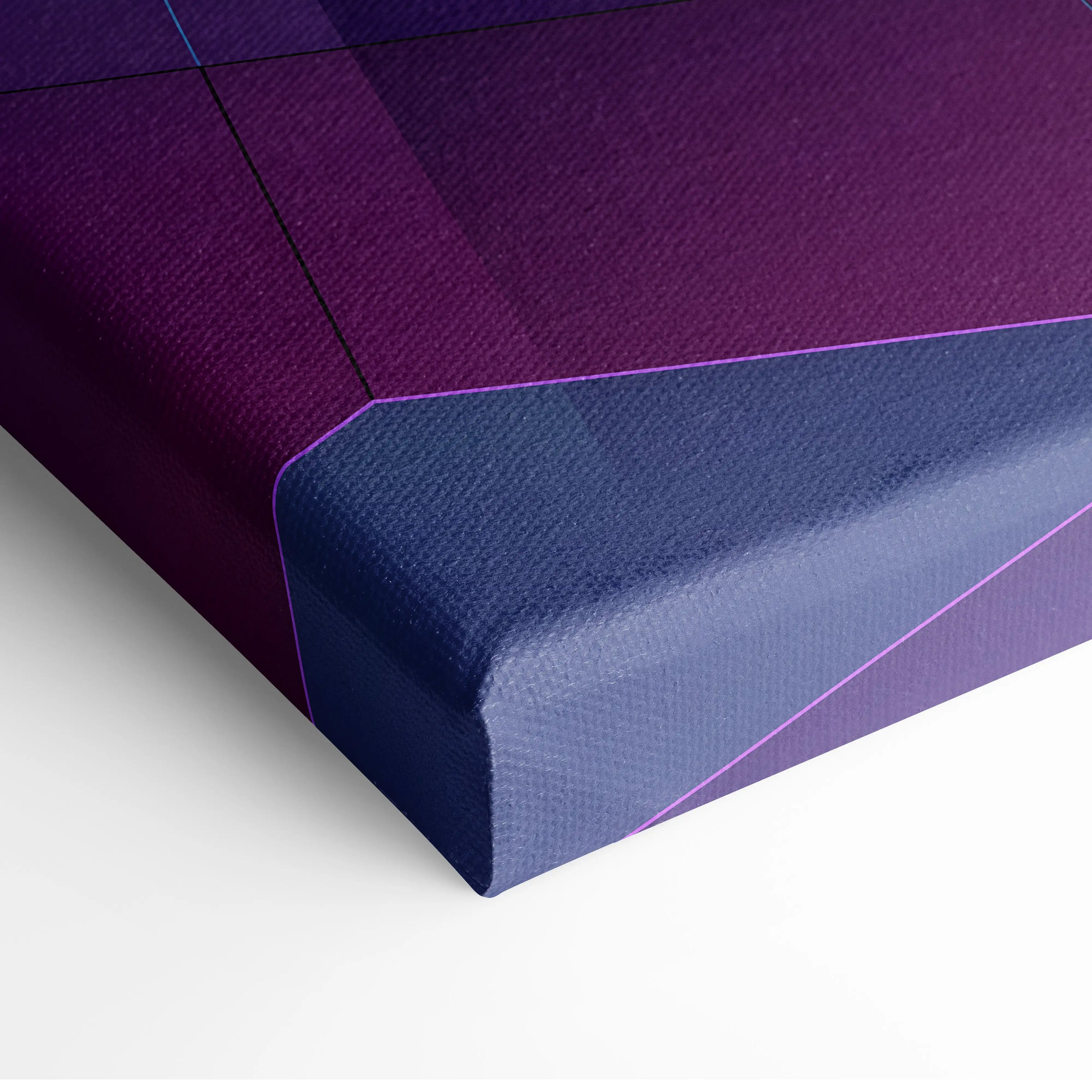 BMW M4 Inspired Blue Purple Canvas Wall Art Vaporwave Sports Car Artwork Neon Garage Decor Retro Futuristic City Print
