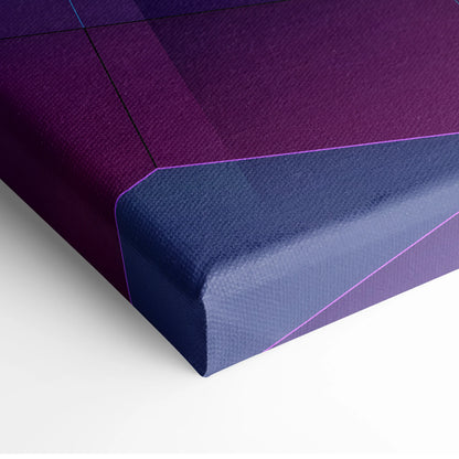 BMW M4 Inspired Blue Purple Canvas Wall Art Vaporwave Sports Car Artwork Neon Garage Decor Retro Futuristic City Print