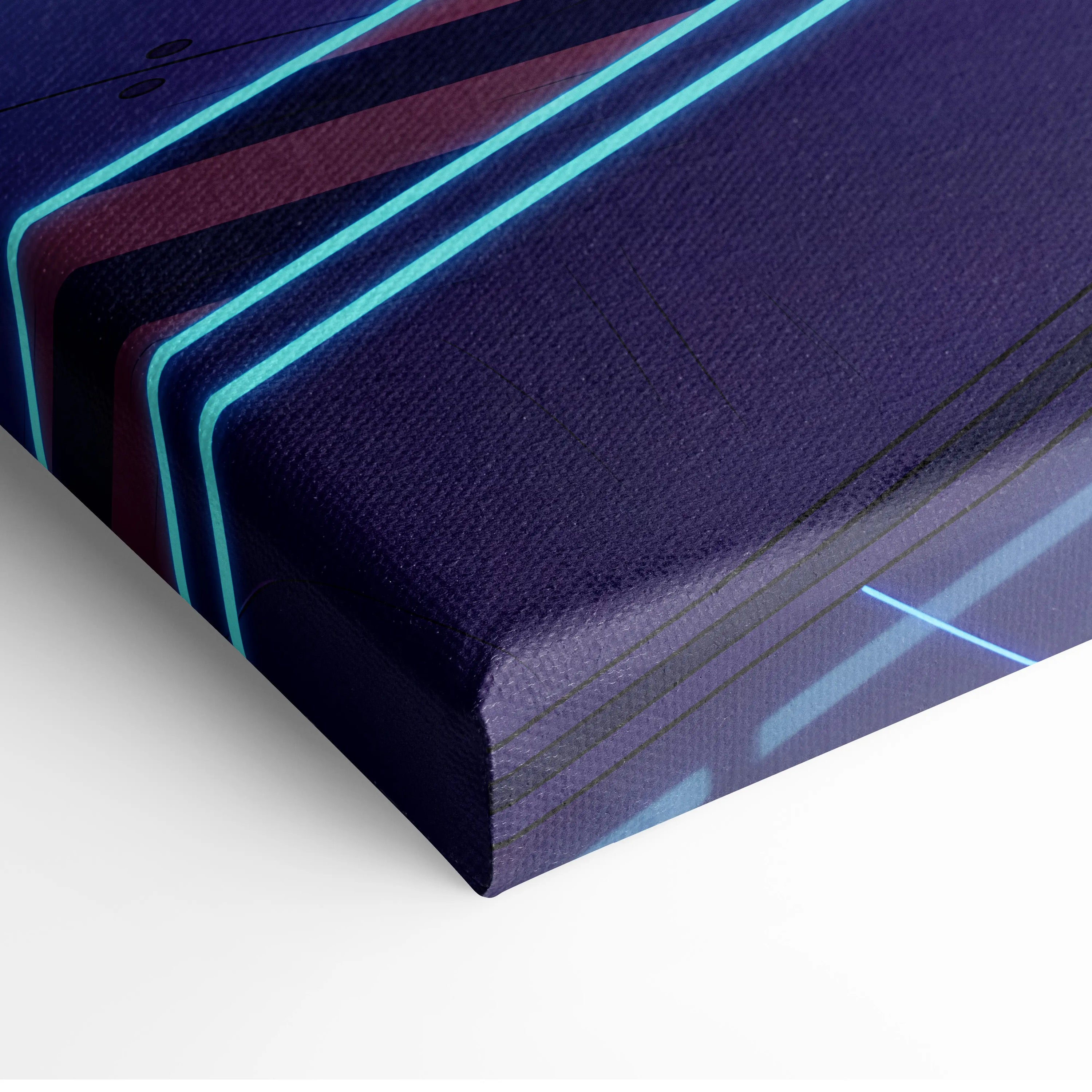 Bugatti Bolide Inspired Black Purple Canvas Wall Art Vaporwave Hypercar Artwork Neon Garage Decor Retro Futuristic Motorsport Print