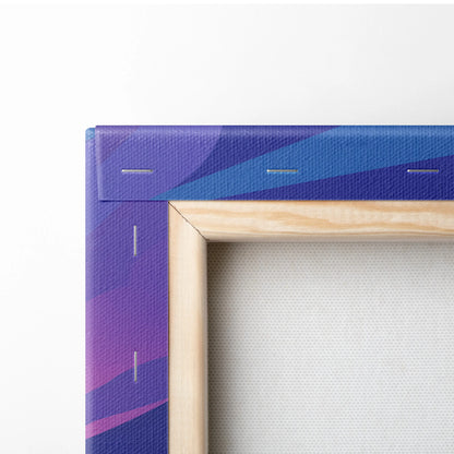 BMW M4 Inspired Canvas Art - Car Art Neon Purple Blue Living Room Vaporwave Nostalgic Mood Neon Cityscape Canvas Print