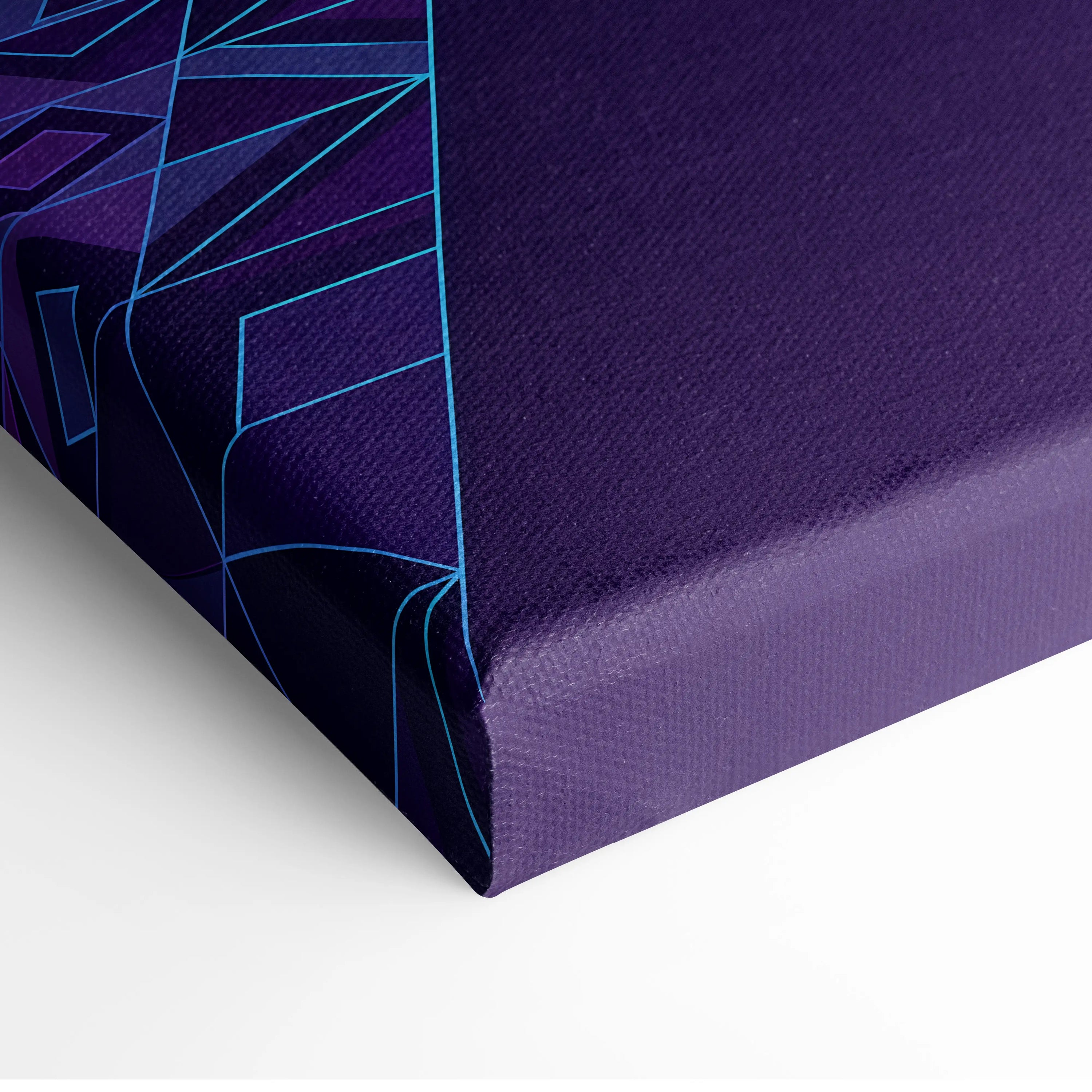 Nissan 350Z Inspired Purple Teal Canvas Wall Art, Neon Vaporwave JDM Sports Car Artwork for Retro Tree-Lined Garage Decor