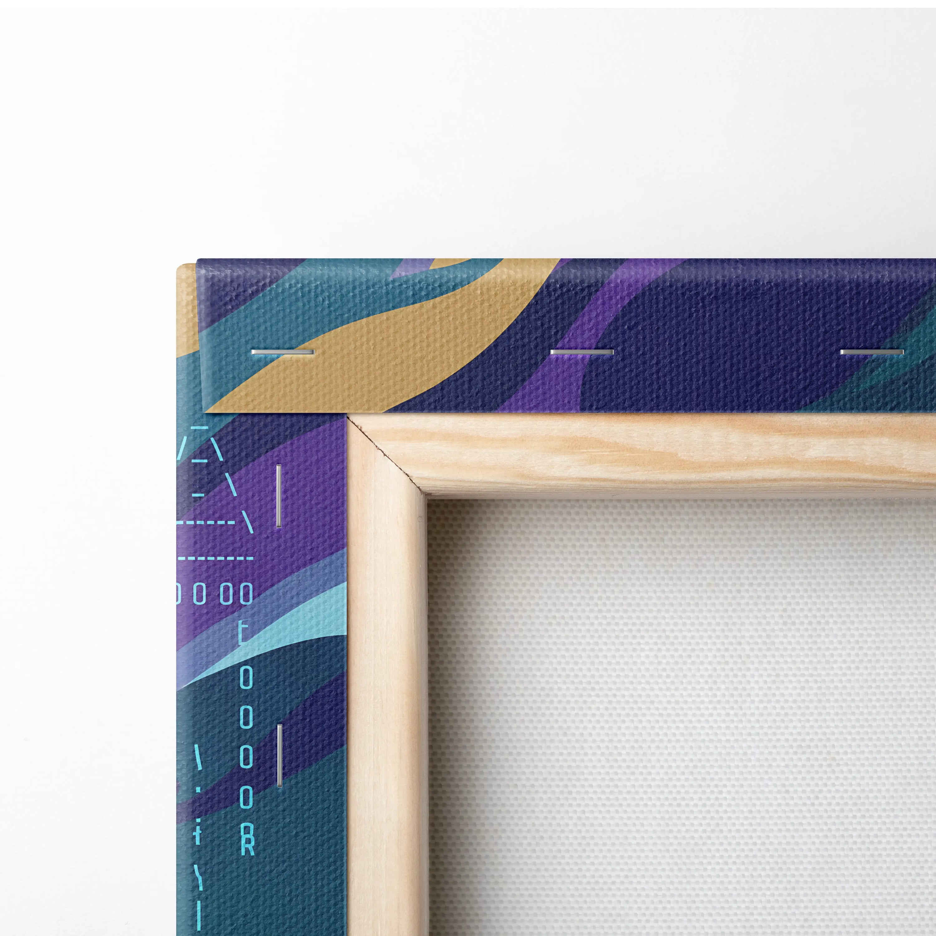 Mitsubishi Lancer Evolution X Inspired Purple Teal Canvas Wall Art, Neon Vaporwave JDM Sedan Artwork for Garage Decor