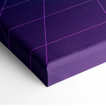 Mitsubishi Lancer Evolution X Inspired Purple Teal Canvas Wall Art, Neon Vaporwave JDM Sedan Artwork for Garage Decor