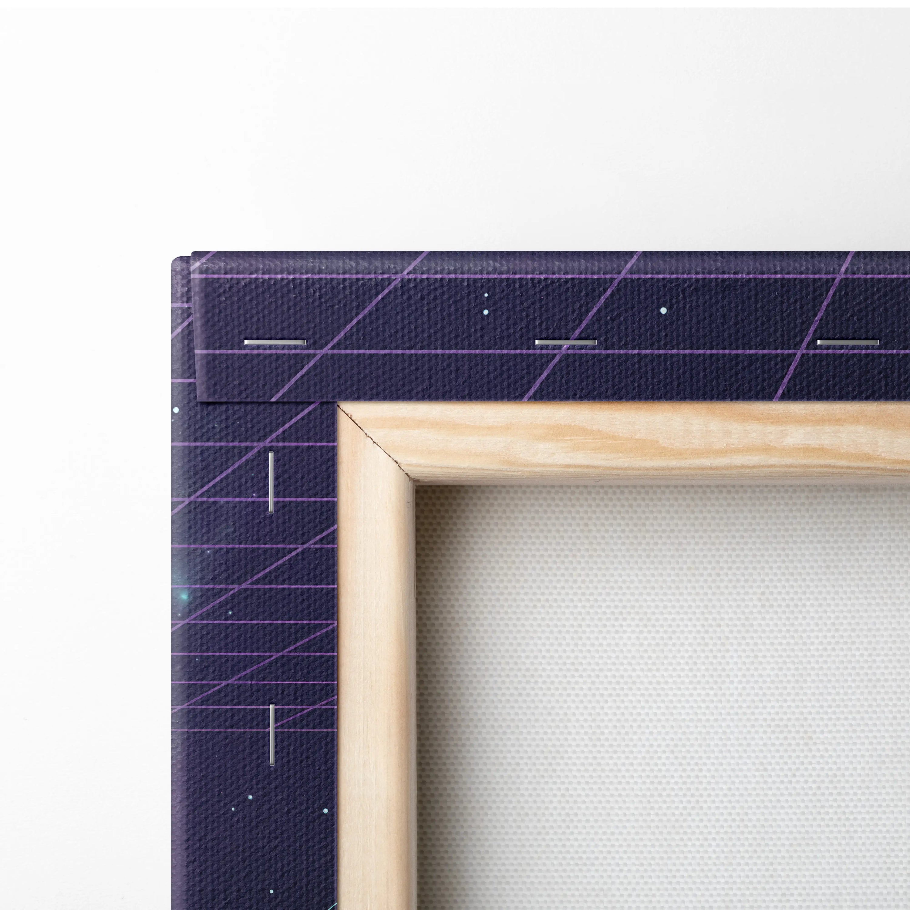 Lamborghini SC18 Inspired Silver Purple Canvas Wall Art, Vaporwave Exotic Auto Artwork, Neon Grid Garage Decor, Retro Futuristic Print