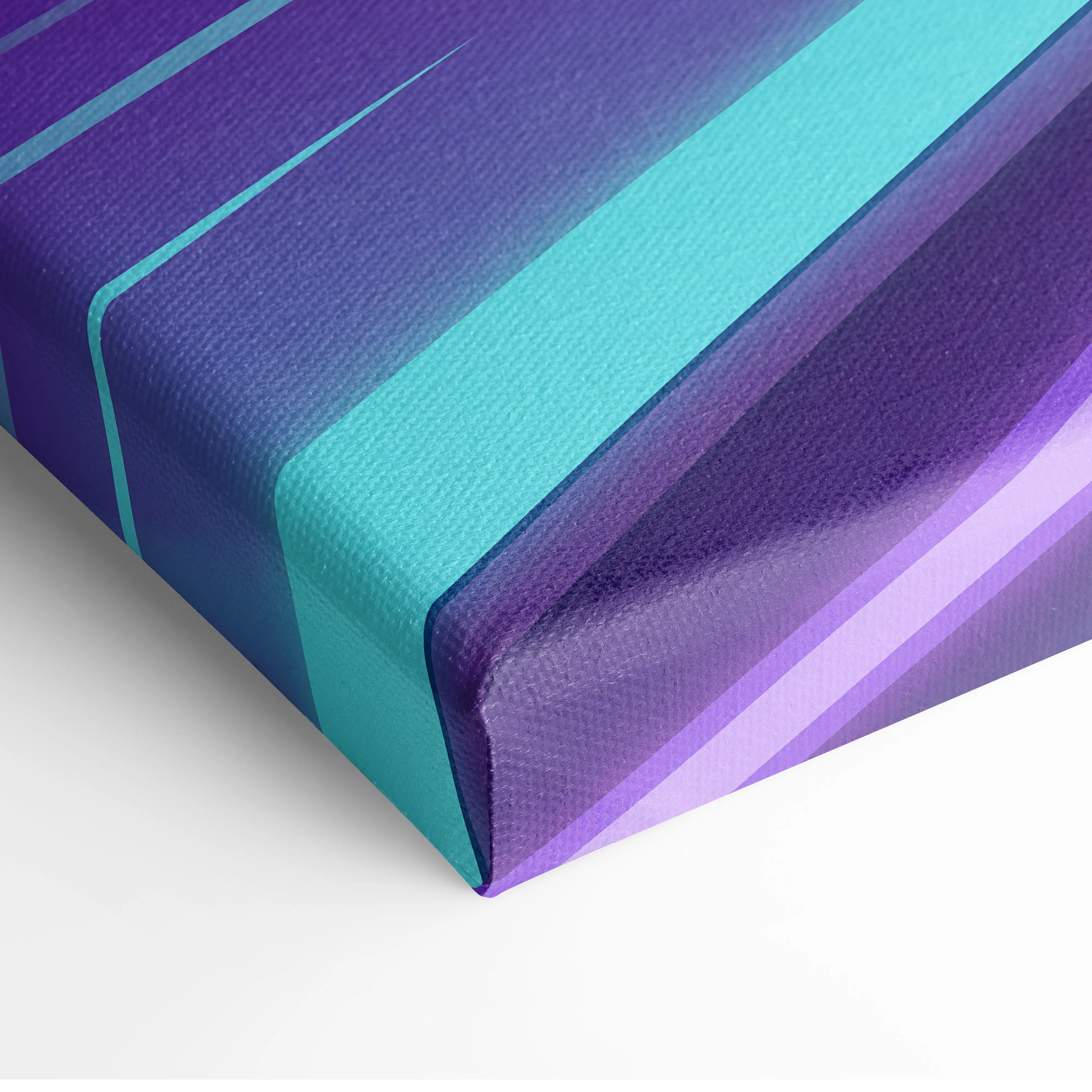 Ford Mustang Inspired Vaporwave Neon Sunset Canvas - Car Art Blue Purple Living Room Vaporwave Mood Retro Futurist Canvas
