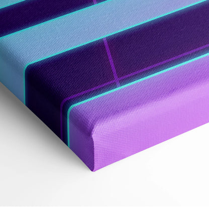 Nissan R34 GTR Inspired Neon Skyline Vaporwave Canvas - Auto Art Neon Purple Pink Room Vaporwave Nostalgic Mood