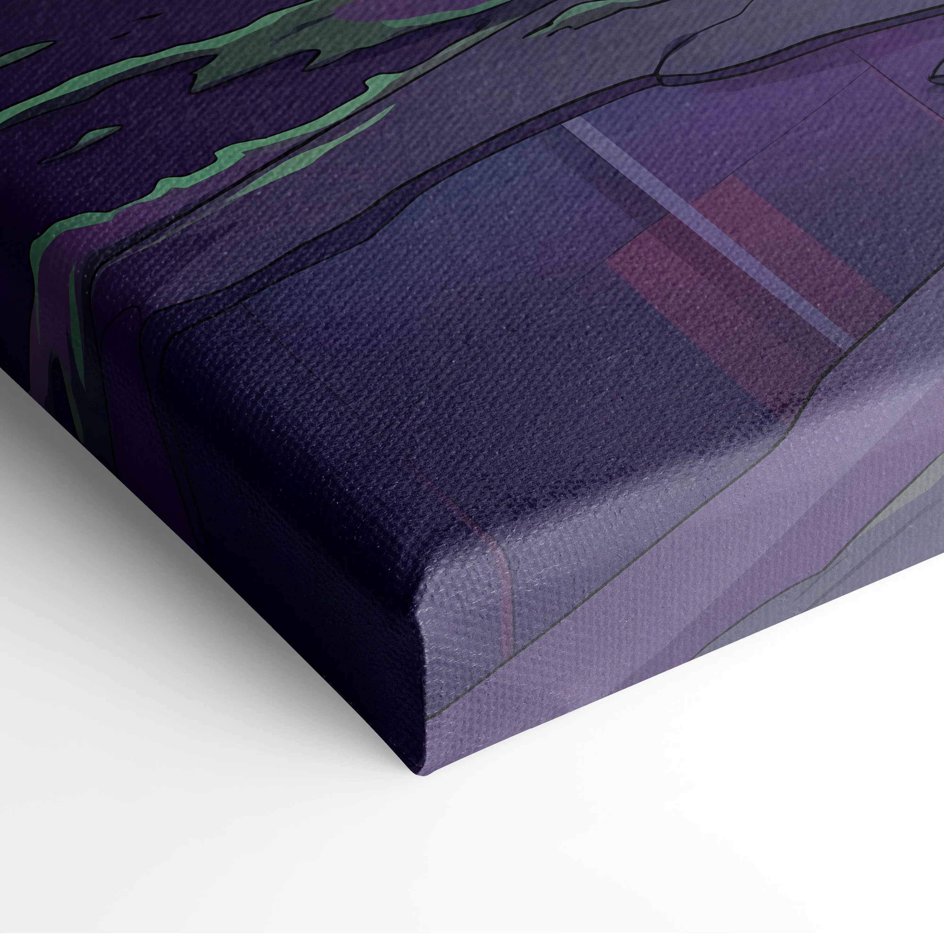 Lamborghini Huracan STO Inspired Car Canvas Art - Car Neon Purple Teal Living Room Vaporwave Canvas Dreamy Mood Retro Futurism Canvas