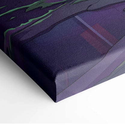 Lamborghini Huracan STO Inspired Car Canvas Art - Car Neon Purple Teal Living Room Vaporwave Canvas Dreamy Mood Retro Futurism Canvas