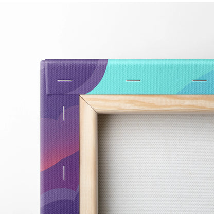 Porsche 911 GT3 RS Inspired Teal Pink Canvas Wall Art Vaporwave Sports Car Artwork Neon City Garage Decor Retro Futuristic Poster