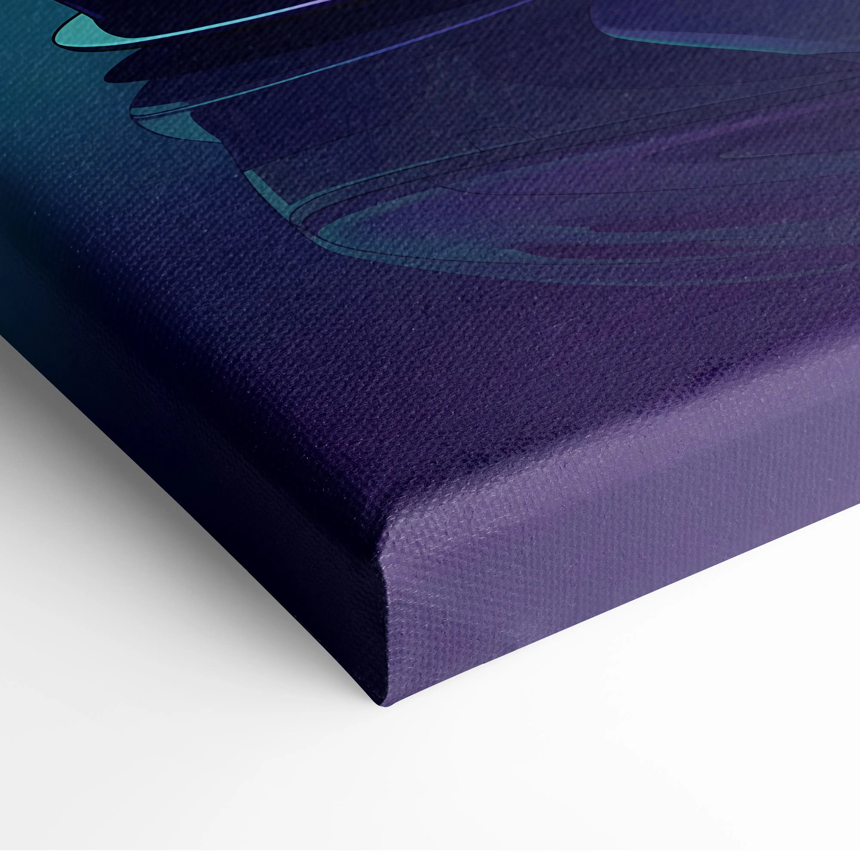 McLaren P1 Inspired Teal Purple Canvas Wall Art, Vaporwave Hypercar Artwork, Neon Grid Mountain Decor, Retro Futuristic Exotic Print