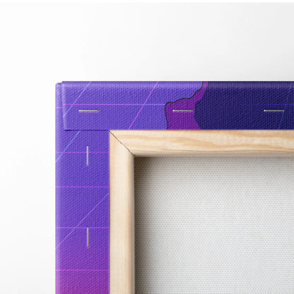 Mercedes-AMG GT Black Series Inspired Orange Purple Canvas Wall Art, Vaporwave Track Car Artwork, Neon Sunset Garage Decor, Retro Futuristic Print