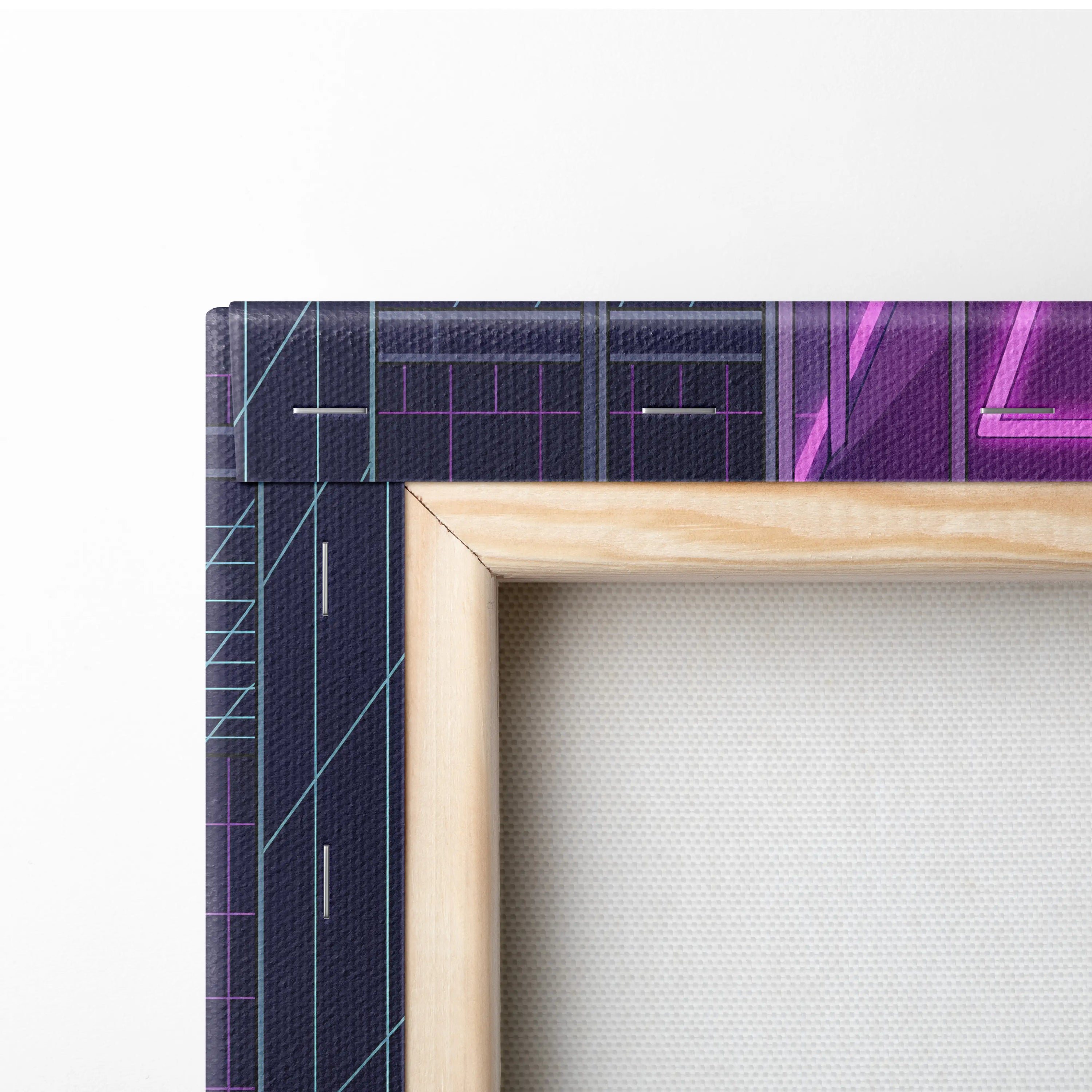 BMW M4 GT3 Inspired Vaporwave Art - Car Neon Pink Purple Blue Living Room Retro Futurism Energetic Neon Vaporwave Canvas