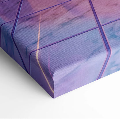 Ford GT Inspired Vaporwave Canvas - Automotive Art Purple Pink Teal Living Room Vaporwave Mood Modern Retro