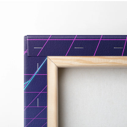 Lamborghini Miura Inspired, Neon Palm Vaporwave Canvas - Neon Palm Vaporwave Wall Art