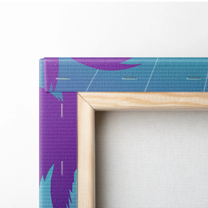 Lamborghini Gallardo Inspired Red Purple Canvas Wall Art, Neon Vaporwave Supercar Artwork for Mountain Road Garage Decor