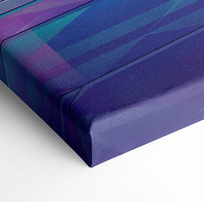 Lamborghini Sian Roadster Inspired Teal Purple Canvas Wall Art, Neon Vaporwave Hypercar Artwork for Futuristic Garage Decor