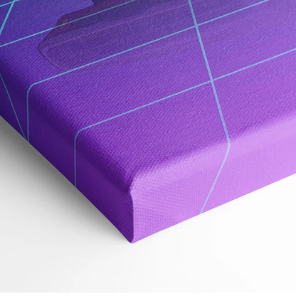 Dodge Charger Inspired Red Purple Canvas Wall Art, Vaporwave Muscle Car Artwork, Neon Grid Garage Decor, Retro Futuristic Classic Print