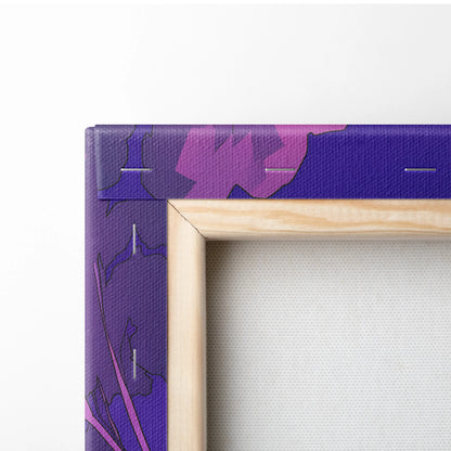Mazda RX-7 Inspired White Purple Canvas Wall Art, Vaporwave JDM Sports Car Artwork, Neon Grid Garage Decor, Retro Futuristic Auto Print