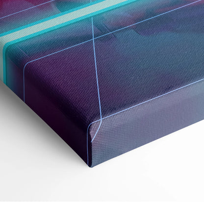 Ferrari 296 GT3 Inspired Red Teal Canvas Wall Art, Vaporwave Track Car Artwork, Neon Grid Garage Decor, Retro Futuristic Motorsport Print