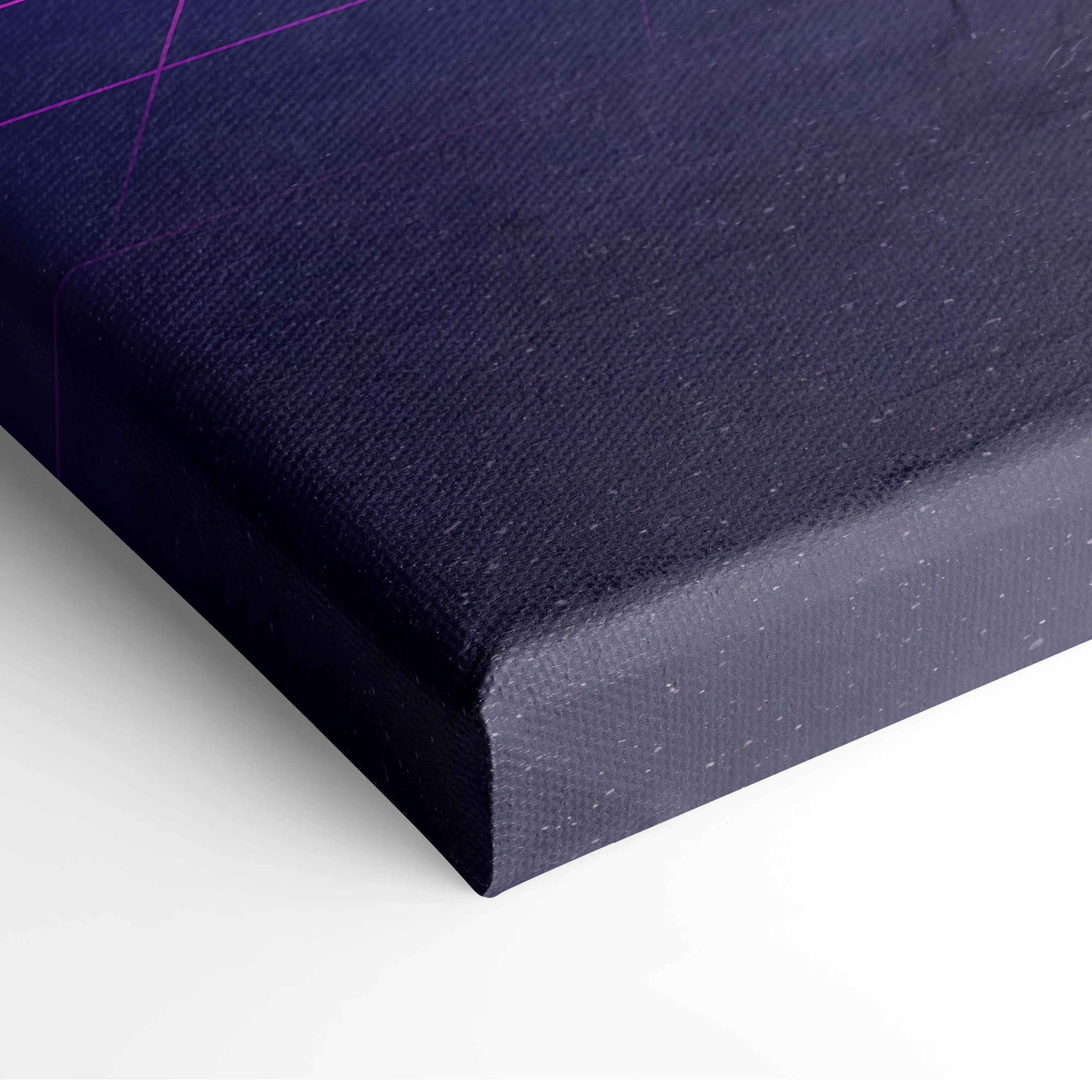 McLaren F1 Inspired Black Purple Canvas Wall Art Vaporwave Neon Grid Hypercar Artwork, Retro Futuristic Garage Decor
