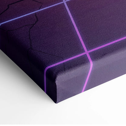 Mercedes-AMG GT3 Inspired White Purple Canvas Wall Art, Neon Vaporwave Race Car Artwork for Modern Garage Decor