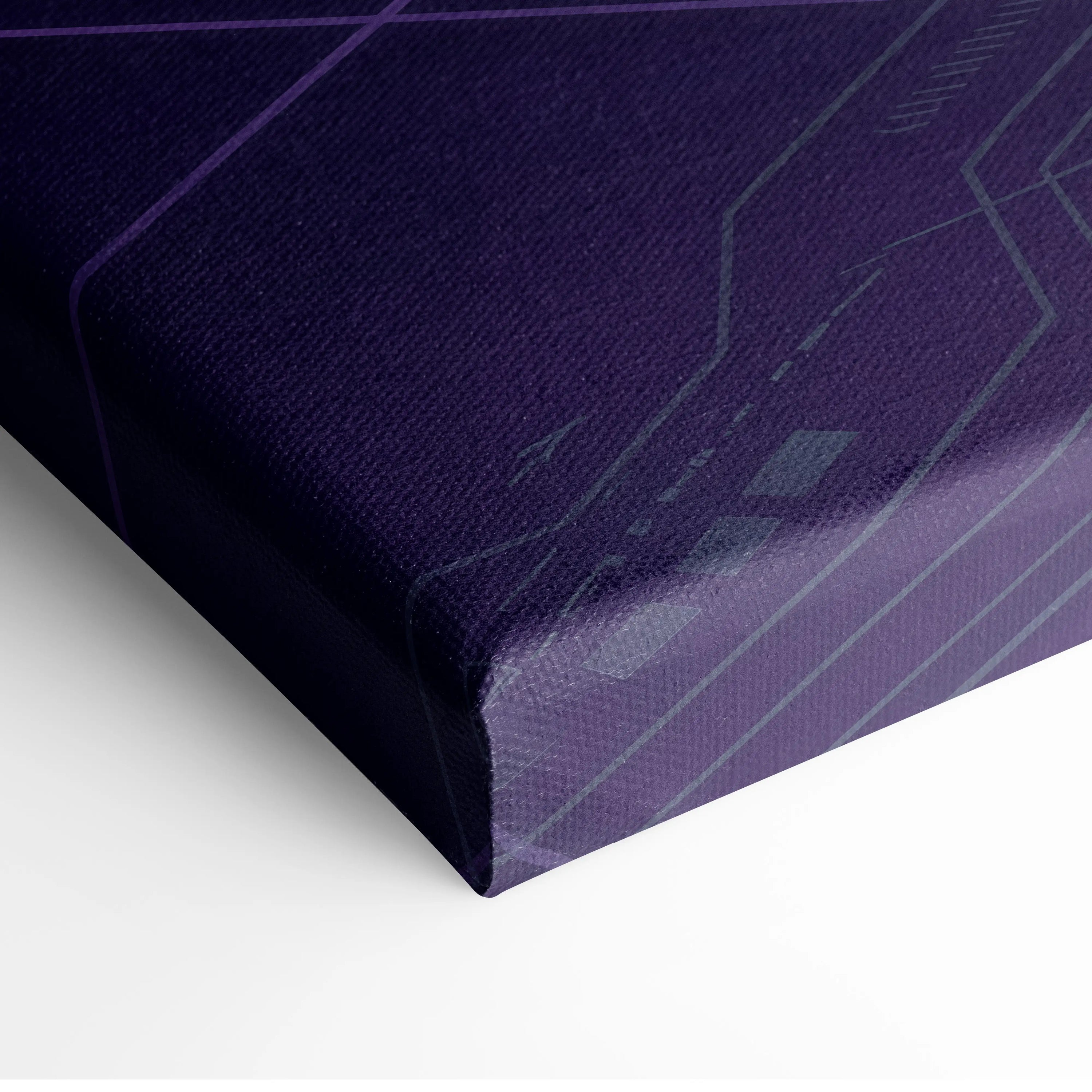 McLaren 720S Inspired Black Purple Canvas Wall Art, Vaporwave Supercar Artwork, Neon Grid Garage Decor, Retro Futuristic Exotic Print