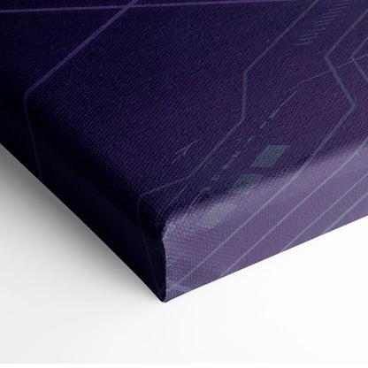 McLaren 720S Inspired Black Purple Canvas Wall Art, Vaporwave Supercar Artwork, Neon Grid Garage Decor, Retro Futuristic Exotic Print
