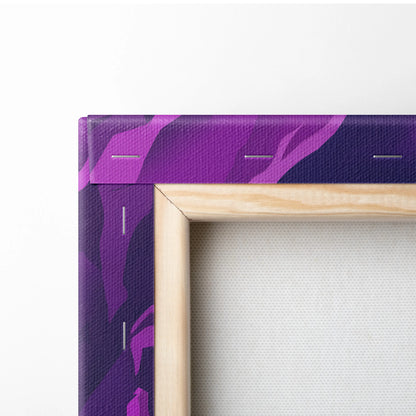 Dodge Viper ACR Inspired White Purple Canvas Wall Art, Vaporwave Track Car Artwork, Neon Mountain Garage Decor, Retro Futuristic Motorsport Print