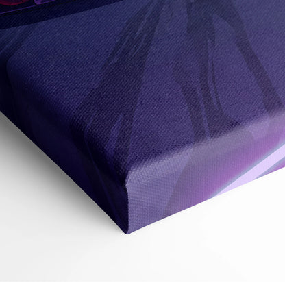 Ferrari 488 Pista Inspired Red Purple Canvas Wall Art, Vaporwave Track Car Artwork, Neon City Garage Decor, Retro Futuristic Motorsport Print