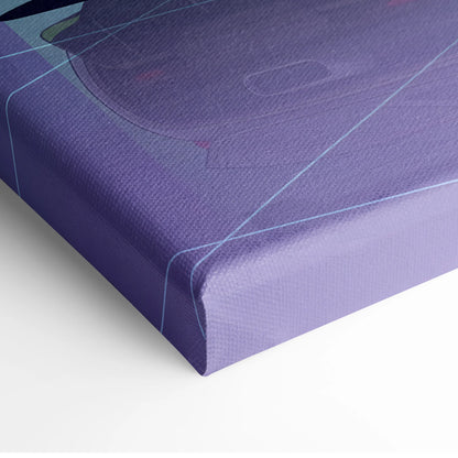 Koenigsegg Jesko Inspired White Purple Canvas Wall Art, Vaporwave Hypercar Artwork, Neon City Garage Decor, Retro Futuristic Exotic Print