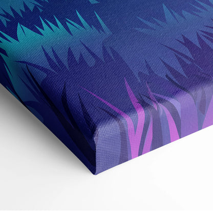 Lamborghini Revuelto Inspired Blue Purple Canvas Wall Art, Vaporwave Neon House Garage Decor, Moody Futuristic Supercar Artwork