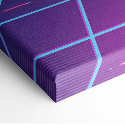Ferrari Retro Supercar Inspired Neon Sunset Vaporwave City - Car Art Neon Purple Pink Blue Living Room Retro Nostalgia Neon City