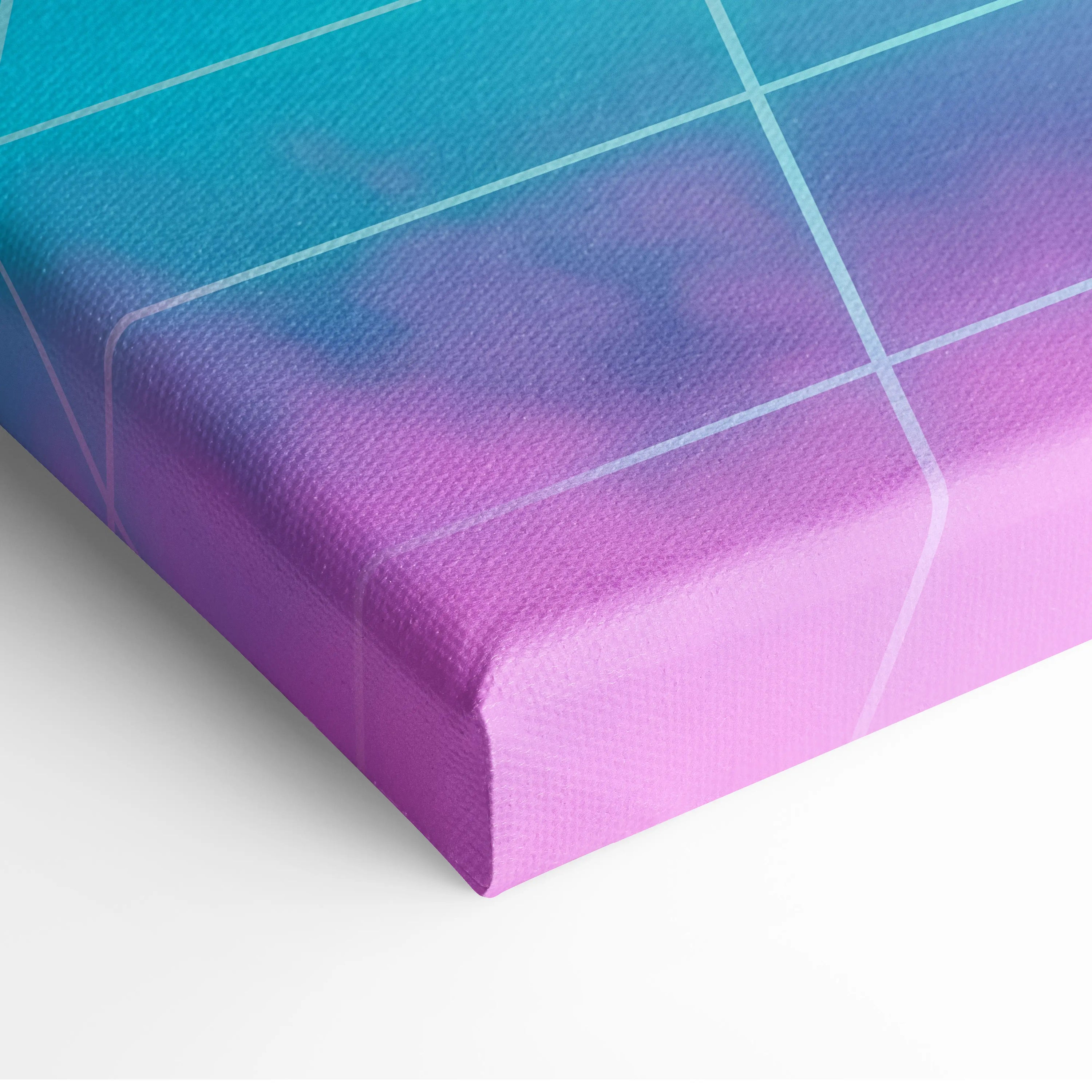 Dodge Challenger Inspired Neon Vaporwave Horizon Canvas - Car Art Neon Pink Blue Vaporwave Nostalgic Synthwave Canvas